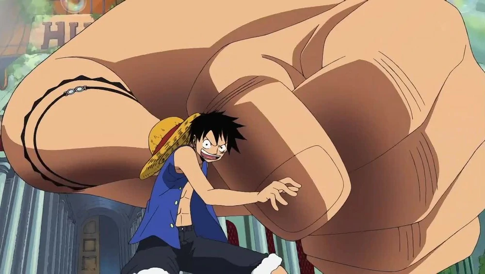 ¿En qué episodios obtiene Luffy todo su apalancamiento?  (2º, 3º, 4º, 5º)