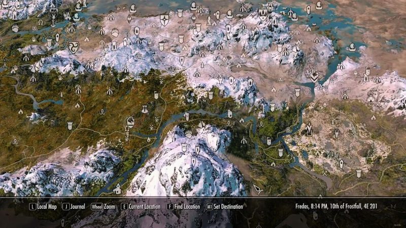Skyrim How to Unlock All Locations & Toggle Map Markers