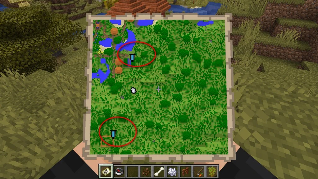 marcando un mapa en minecraft